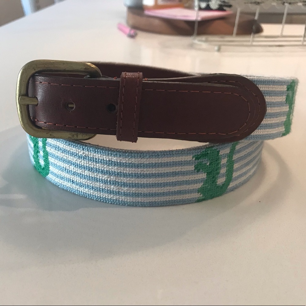 Palm Beach Everglades Club needlepoint belt